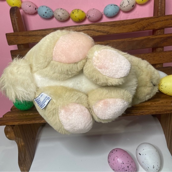 VTG Wallace Berrie cream tan pink Bunny Rabbit Plush Realistic 1982 HTF Y2K - Picture 2 of 6